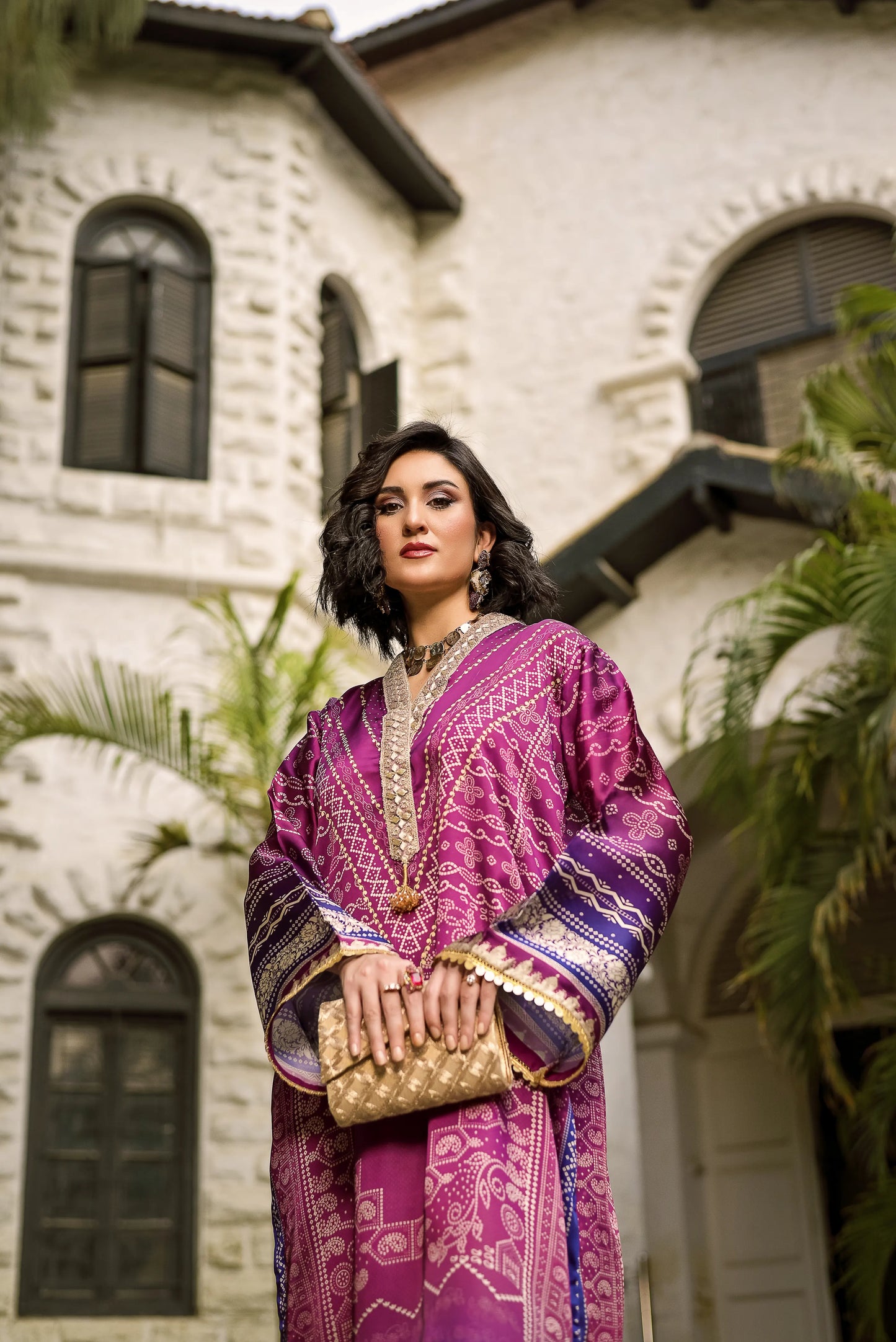 Ruby Charm | Printed Silk Long Shirt