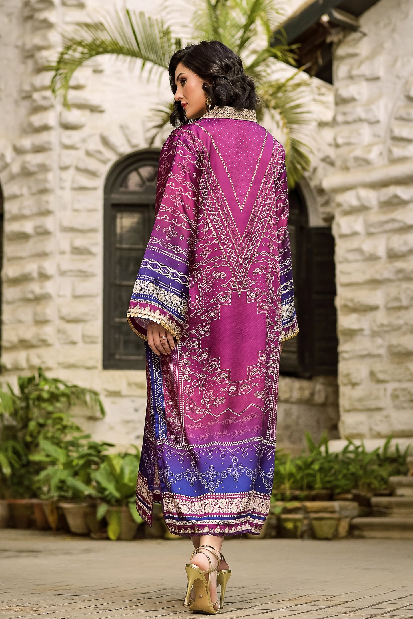 Ruby Charm | Printed Silk Long Shirt