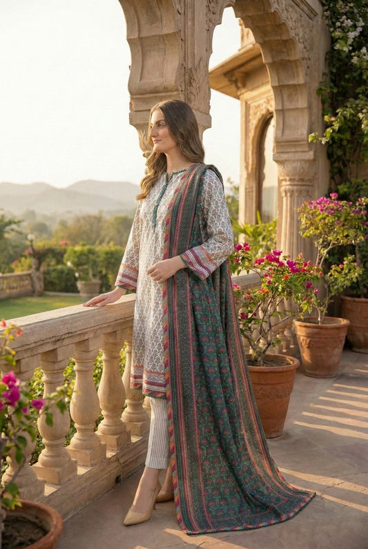 Emerald Orchard | 3Pc Luxury Digital Printed Lawn